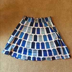 Dr. Who Tardis Print Skirt